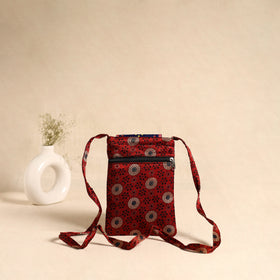 Traditional Kutch Mashru Silk Leather Flap Sling Bag 57