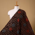 Brown Block Print Cotton Natural Dyed Ajrakh Fabric