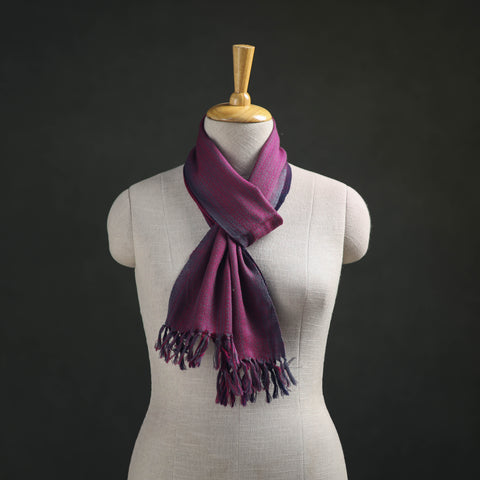 Purple - Kumaun Handwoven Pure Merino Wool Scarf 191