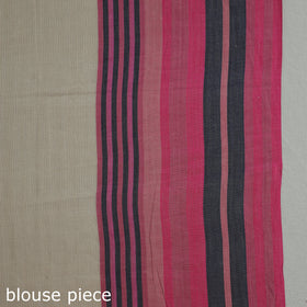 Beige - bengal ghicha border handloom pure cotton saree 34