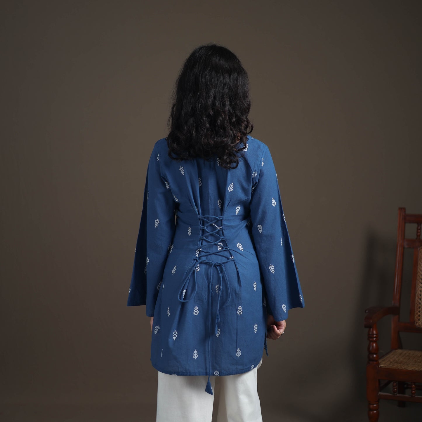 Jacquard Cotton Short Kurta for Women 33