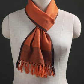 Orange - Kumaun Handwoven Pure Merino Wool Scarf 193