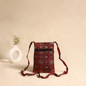 Traditional Kutch Mashru Silk Leather Flap Sling Bag 58
