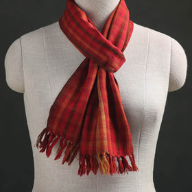 Red - Kumaun Handwoven Pure Merino Wool Scarf 195