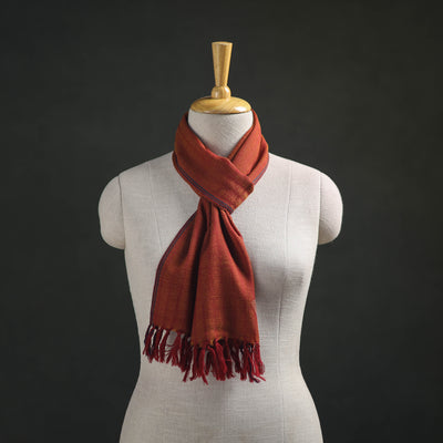 Orange - Kumaun Handwoven Pure Merino Wool Scarf 196