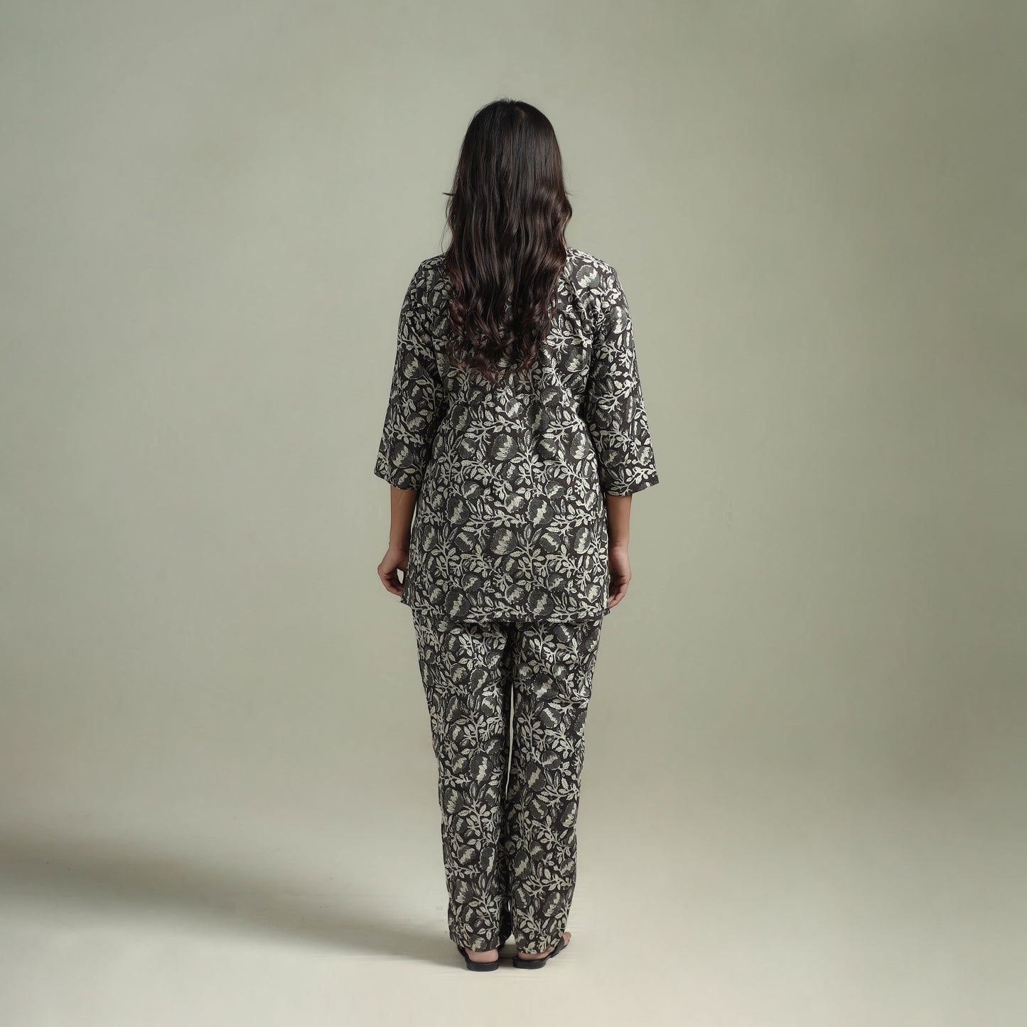 Sanganeri Floral Printed Cotton Night Suit for Women 14