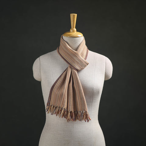Beige - Kumaun Handwoven Pure Merino Wool Scarf 197