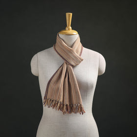 Beige - Kumaun Handwoven Pure Merino Wool Scarf 197