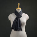 Black - Kumaun Handwoven Pure Merino Wool Scarf 198