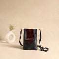 Traditional Kutch Mashru Silk Leather Flap Sling Bag 60