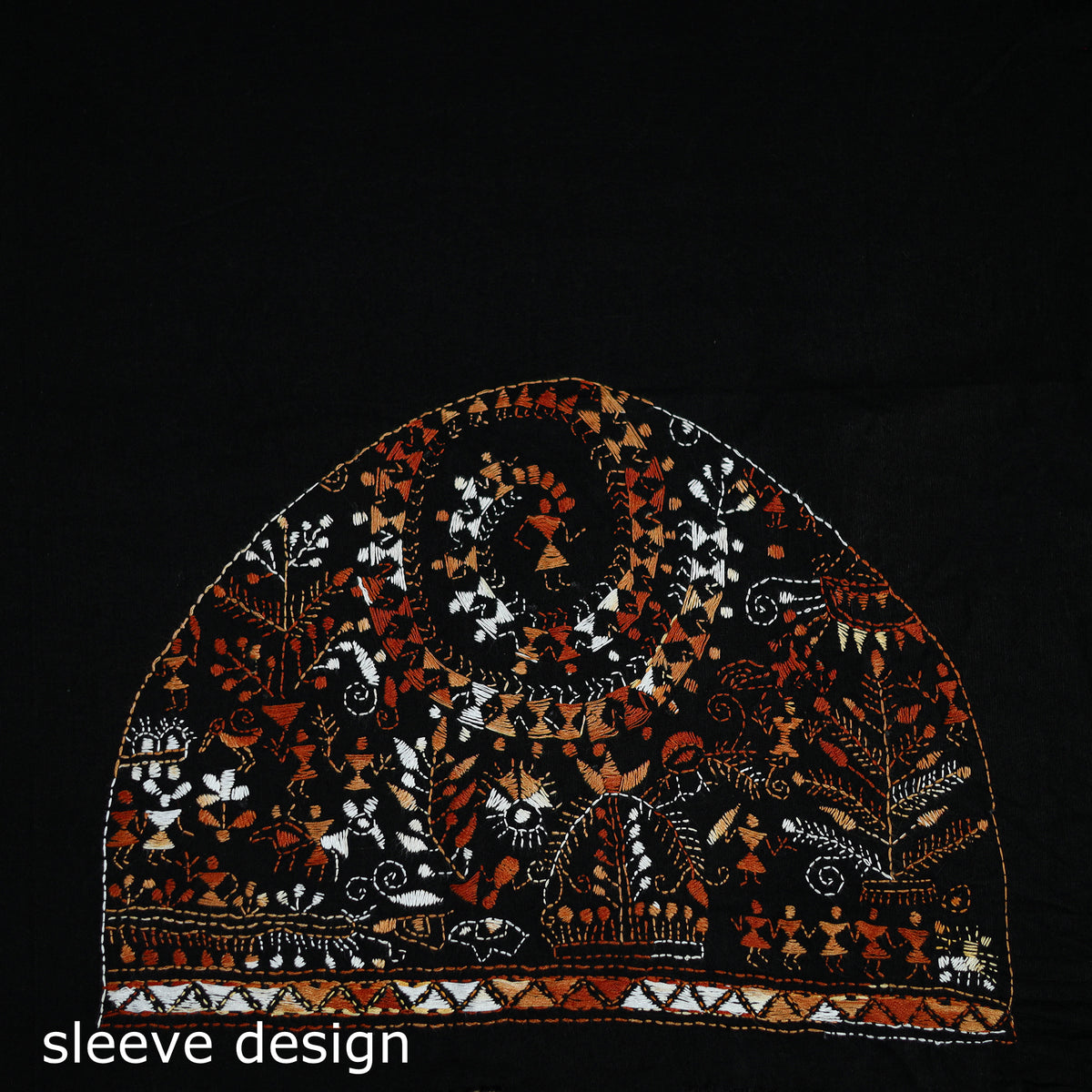 Bengal Kantha Hand Embroidered Cotton Blouse Piece 38