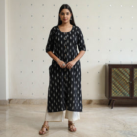 Buy Pochampally Ikat Weave Cotton Long Straight Kurta 37 Online at iTokri.com