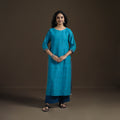 Mangalagiri Pure Handwoven Cotton Mirror Work Straight Kurta for women 15