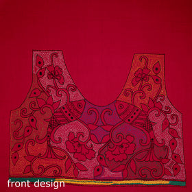 Bengal Kantha Hand Embroidered Cotton Blouse Piece 37