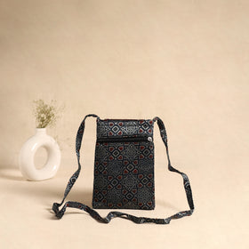 Traditional Kutch Mashru Silk Leather Flap Sling Bag 60
