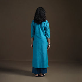 Mangalagiri Pure Handwoven Cotton Mirror Work Straight Kurta for women 15
