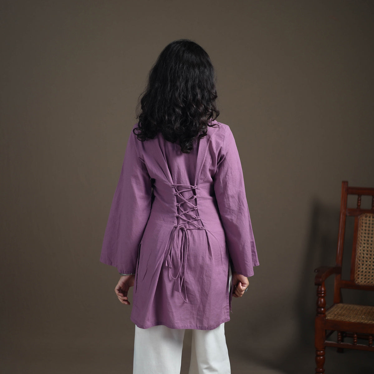 Jacquard Cotton Short Kurta for Women 34