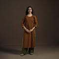 Mangalagiri Pure Handwoven Cotton Mirror Work Straight Kurta for women 09