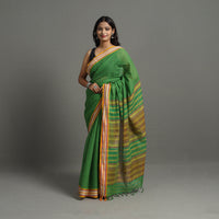 Green - Bengal Handwoven Cotton Stripes Begampuri Saree 28