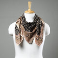 Black Pedana Kalamkari Block Printed Natural Dyed Cotton Scarf