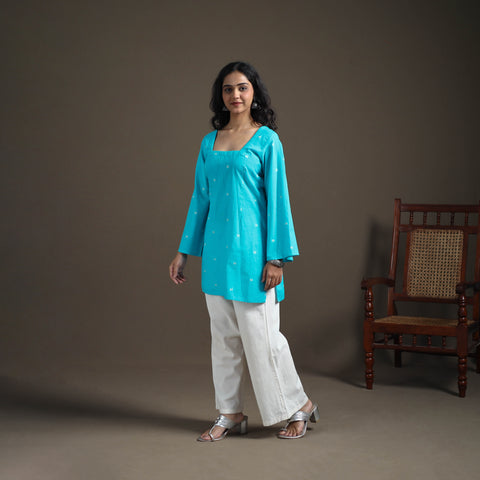 Jacquard Cotton Short Kurta for Women 36
