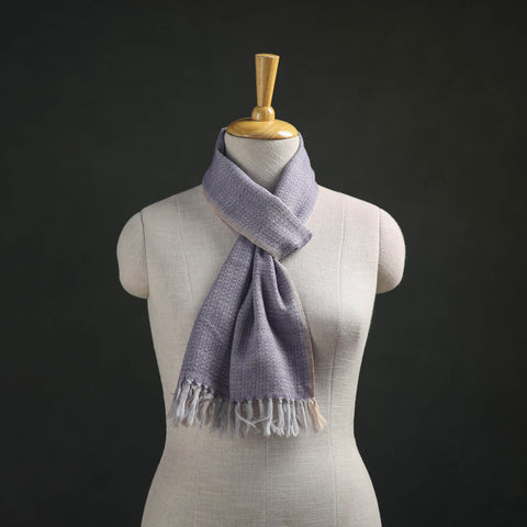 Blue - Kumaun Handwoven Pure Merino Wool Scarf 208