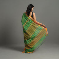 Green - Bengal Handwoven Cotton Stripes Begampuri Saree 28