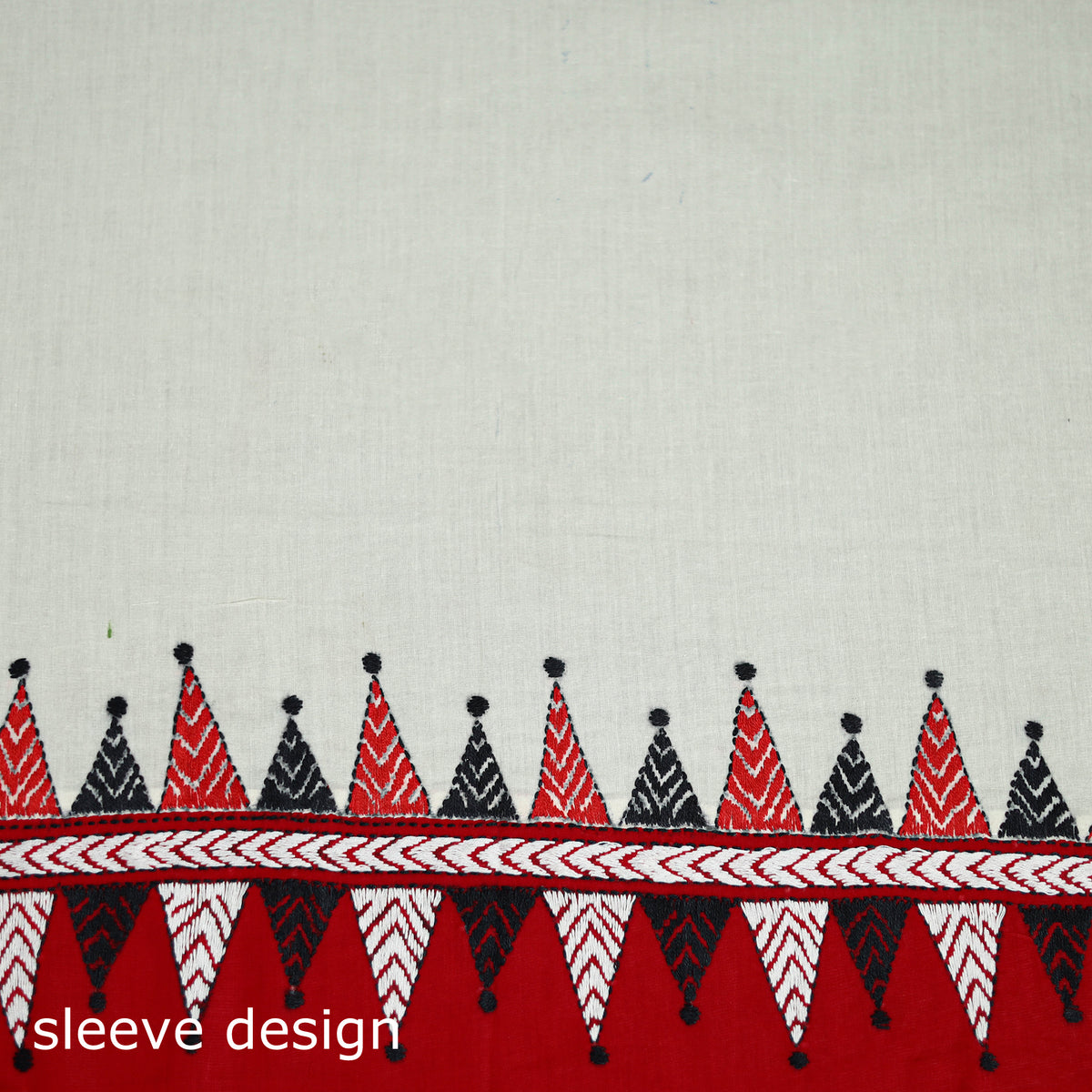 Bengal Kantha Hand Embroidered Cotton Blouse Piece 33