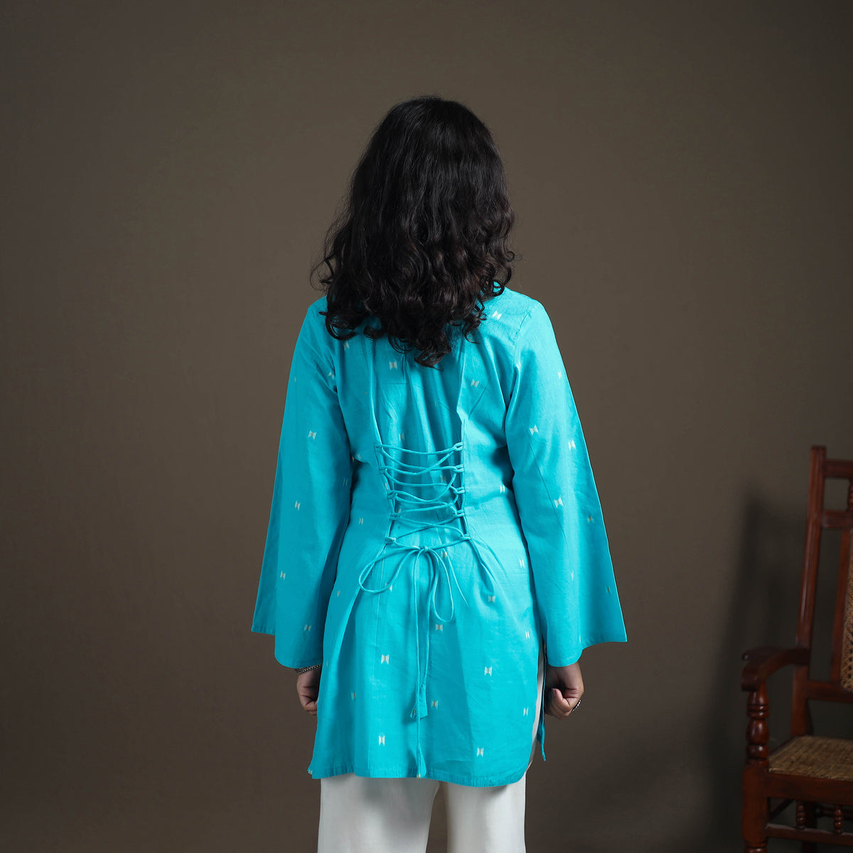 Jacquard Cotton Short Kurta for Women 36