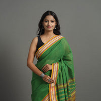 Green - Bengal Handwoven Cotton Stripes Begampuri Saree 28