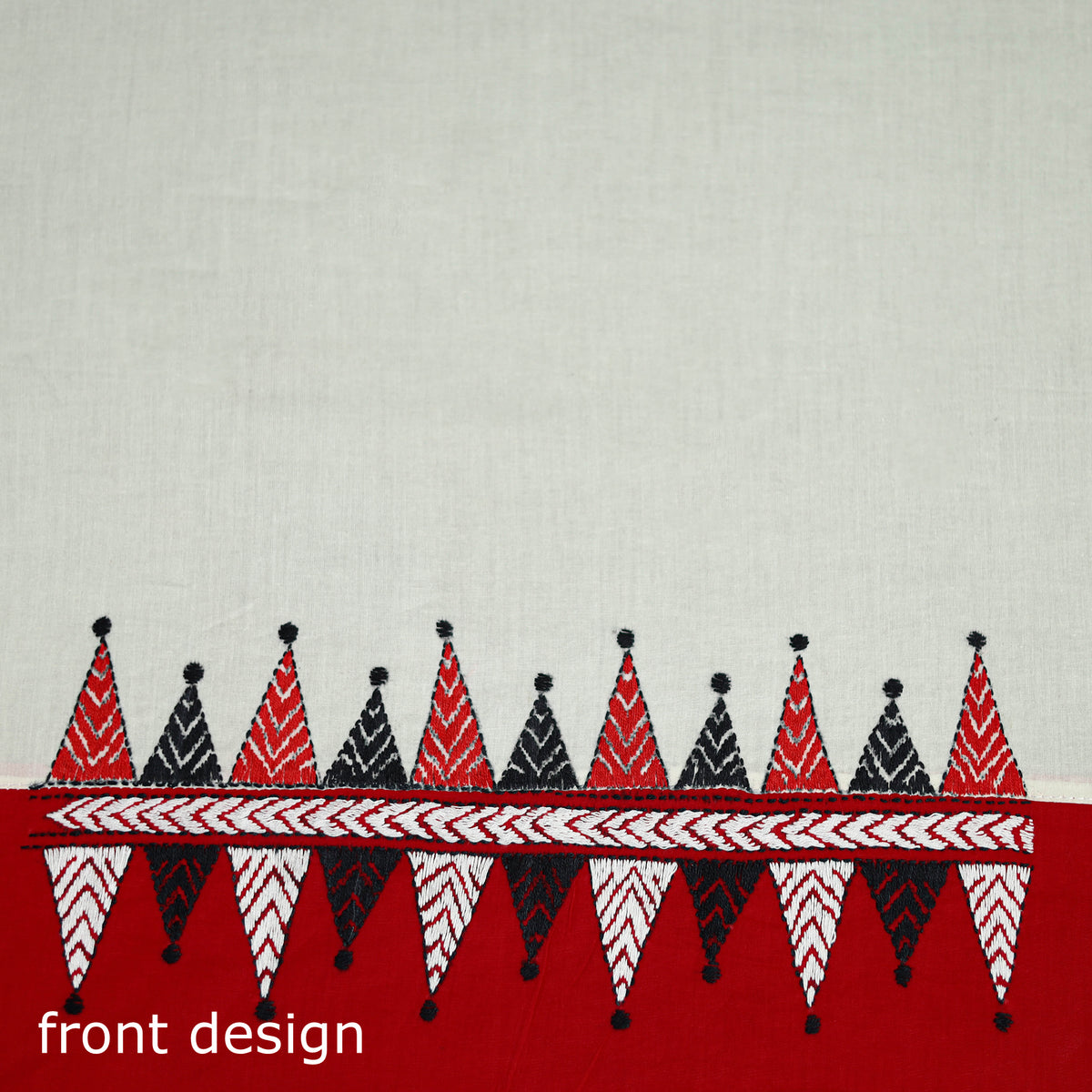 Bengal Kantha Hand Embroidered Cotton Blouse Piece 33