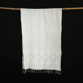 Burdwan Jamdani Handloom Cotton Stole with Tassels 07