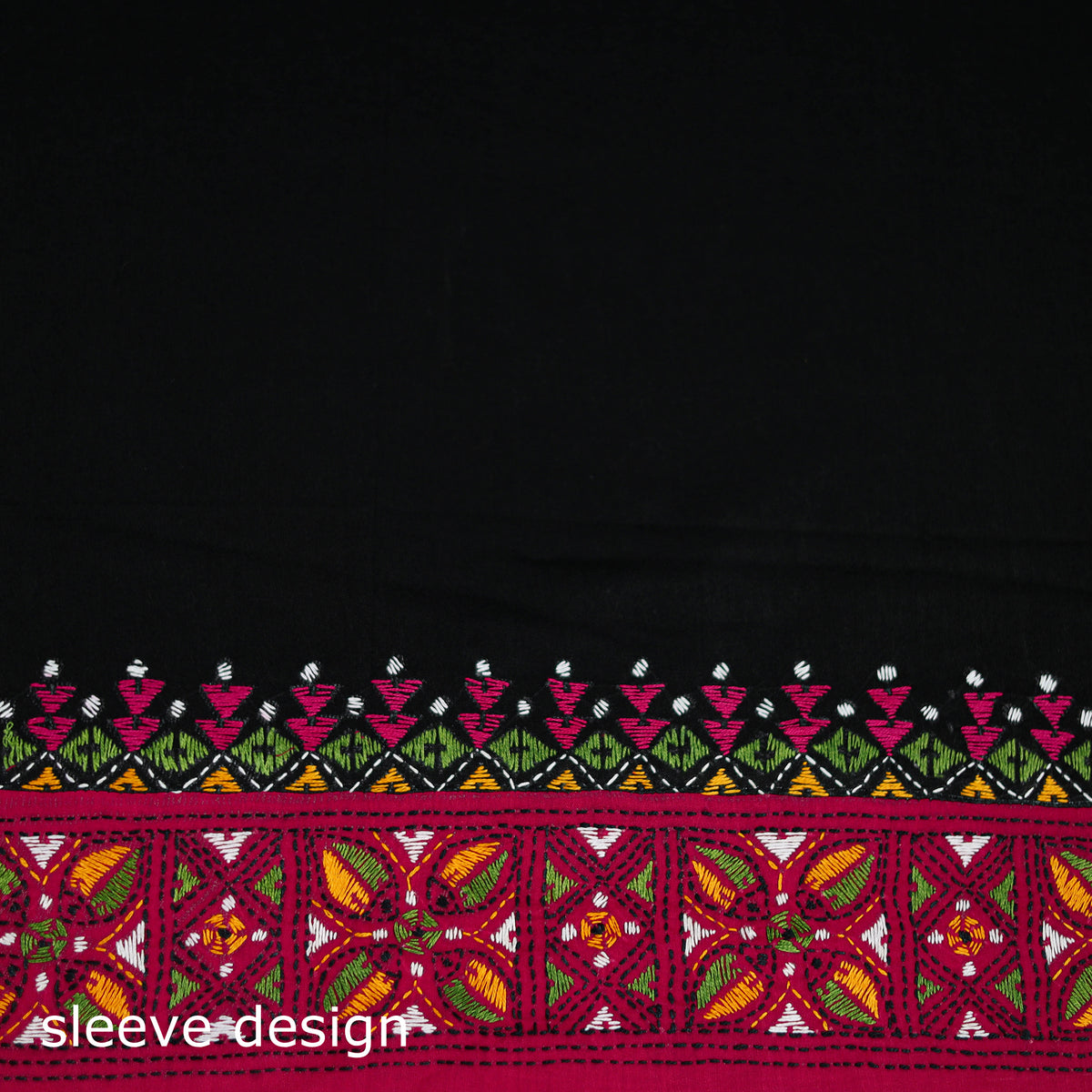 Bengal Kantha Hand Embroidered Cotton Blouse Piece 32