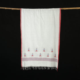 Burdwan Jamdani Handloom Cotton Stole with Tassels 06
