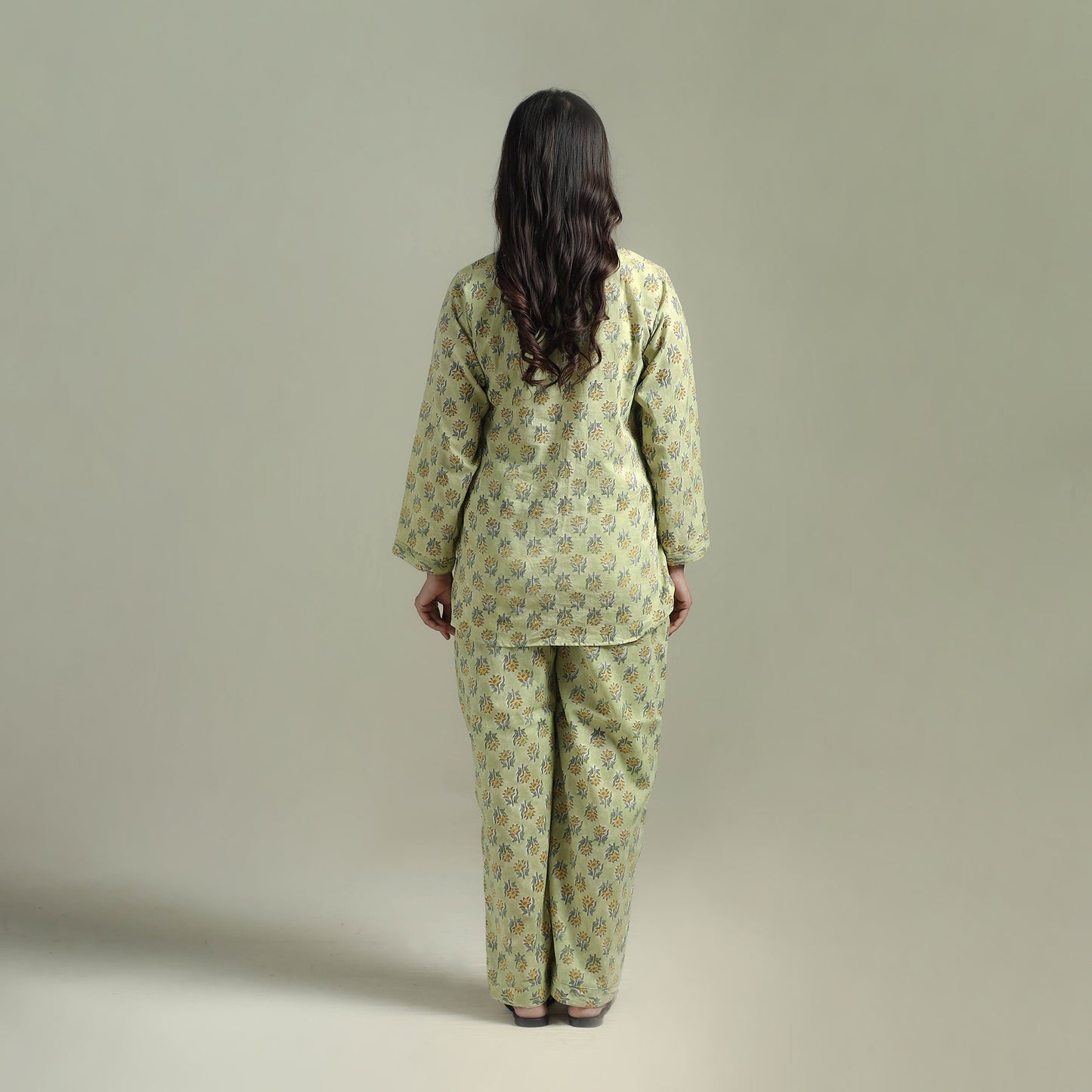 Sanganeri Floral Printed Cotton Night Suit for Women 16
