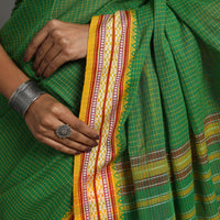 Green - Bengal Handwoven Cotton Stripes Begampuri Saree 28