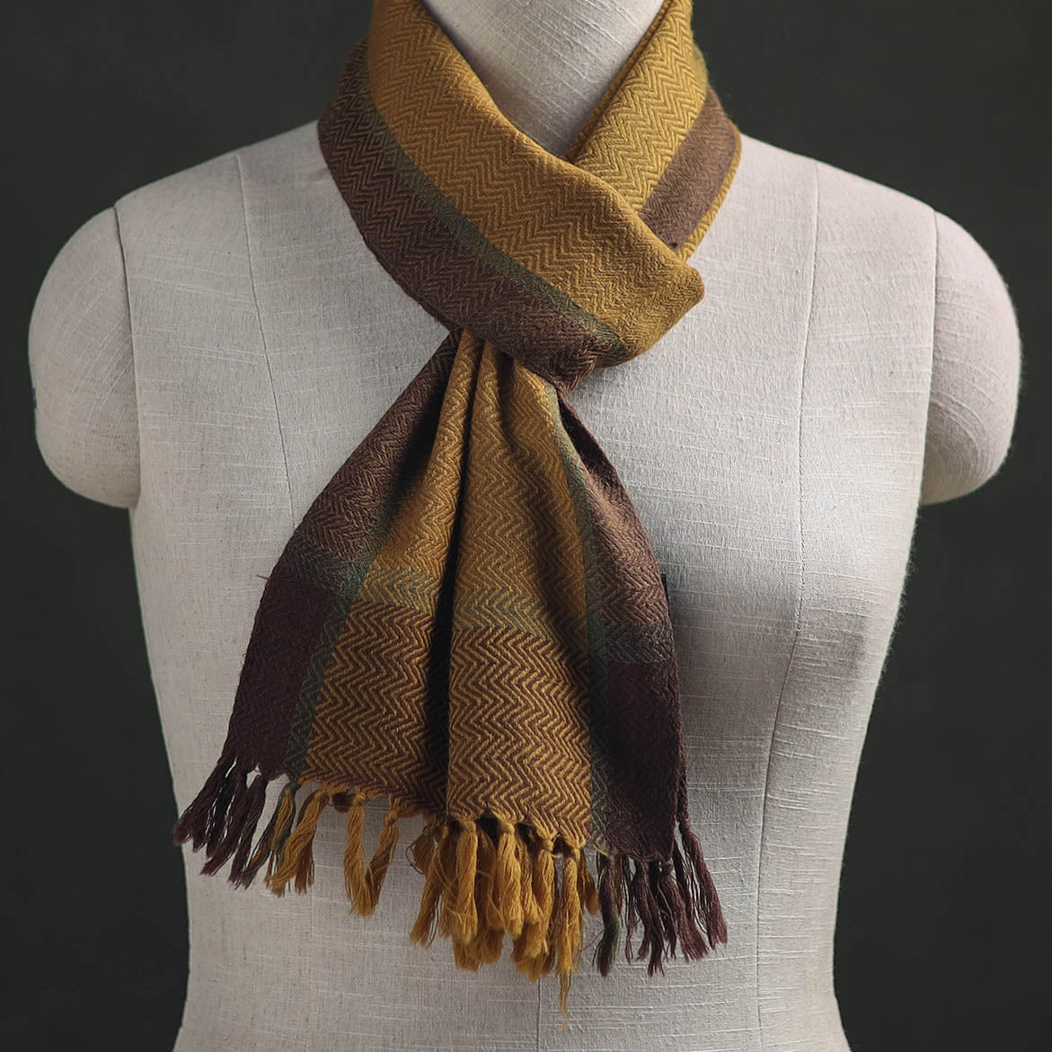 Kumaun Handwoven Pure Merino Wool Scarf 212