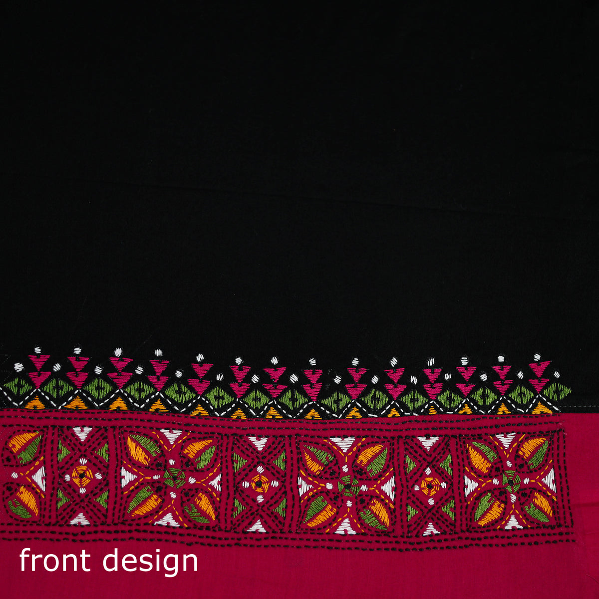 Bengal Kantha Hand Embroidered Cotton Blouse Piece 32