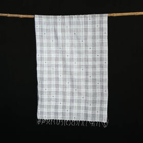 Burdwan Jamdani Handloom Cotton Stole with Tassels 05