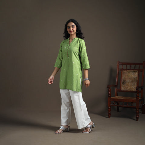 Jacquard Cotton Short Kurta for Women 29