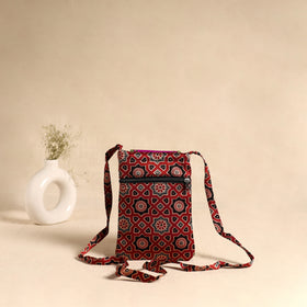 Traditional Kutch Mashru Silk Leather Flap Sling Bag 63