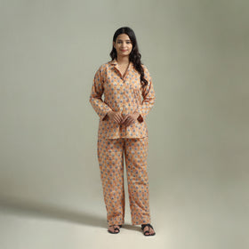 Sanganeri Floral Printed Cotton Night Suit for Women 17