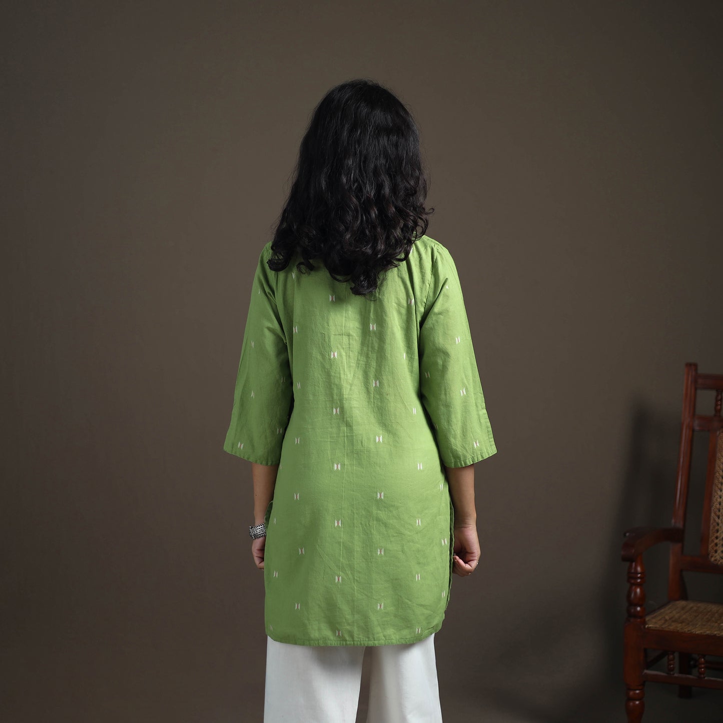 Jacquard Cotton Short Kurta for Women 29