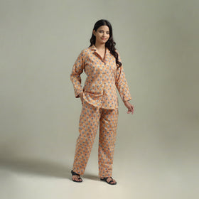 Sanganeri Floral Printed Cotton Night Suit for Women 17