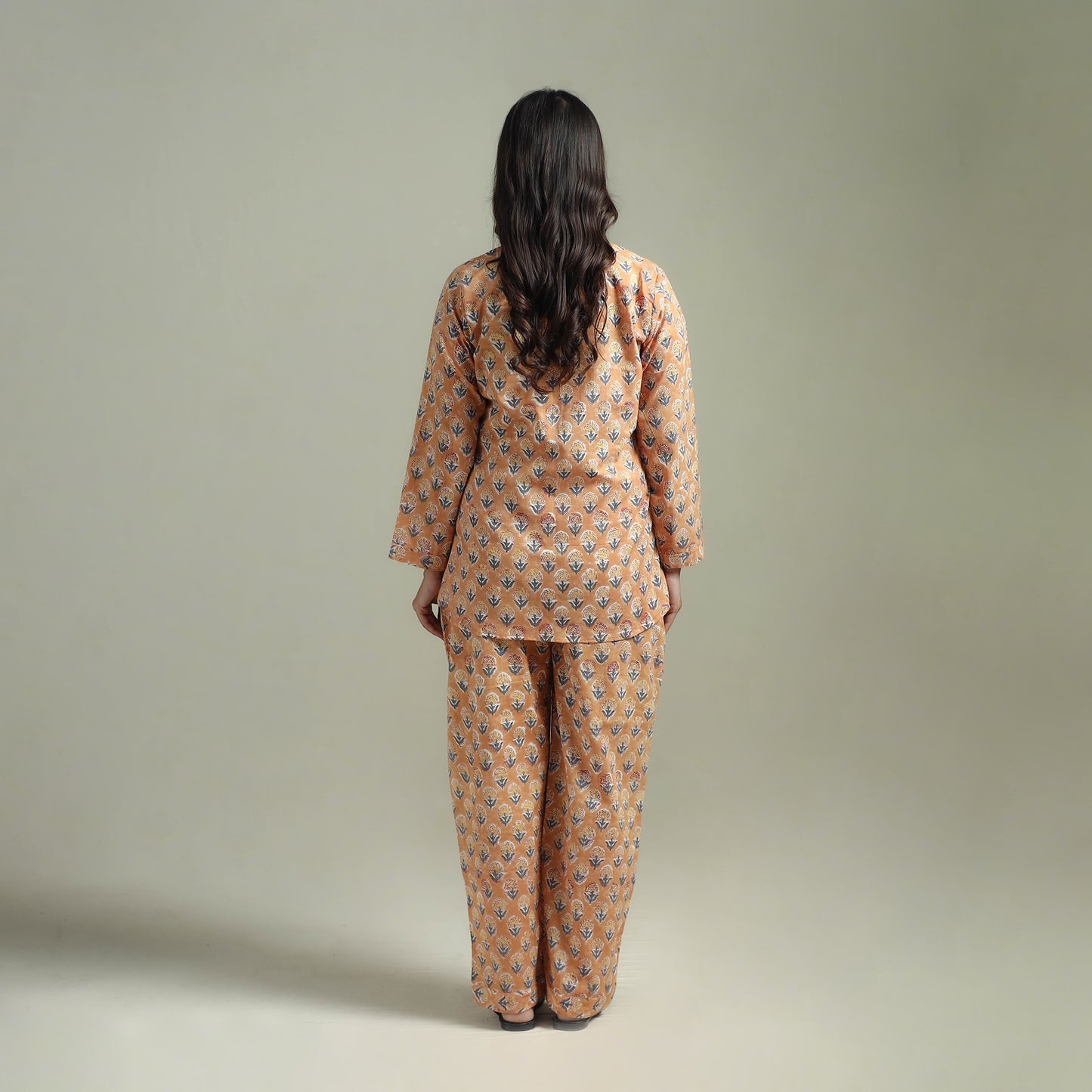 Sanganeri Floral Printed Cotton Night Suit for Women 17