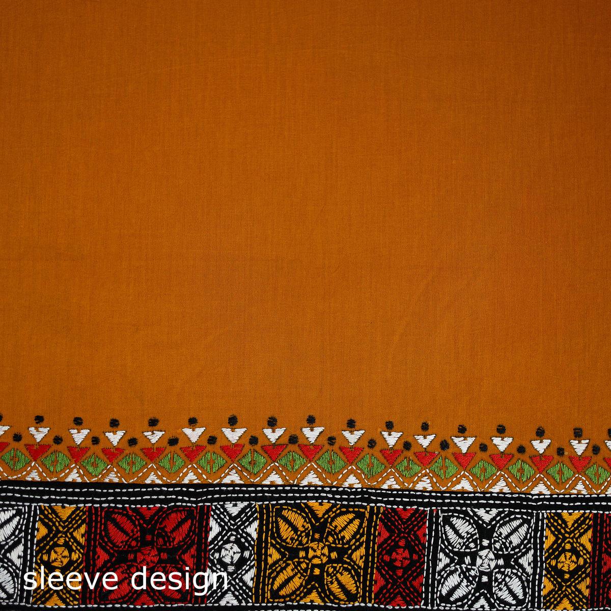 Bengal Kantha Hand Embroidered Cotton Blouse Piece 28