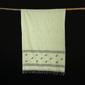 Burdwan Jamdani Handloom Cotton Stole with Tassels 03