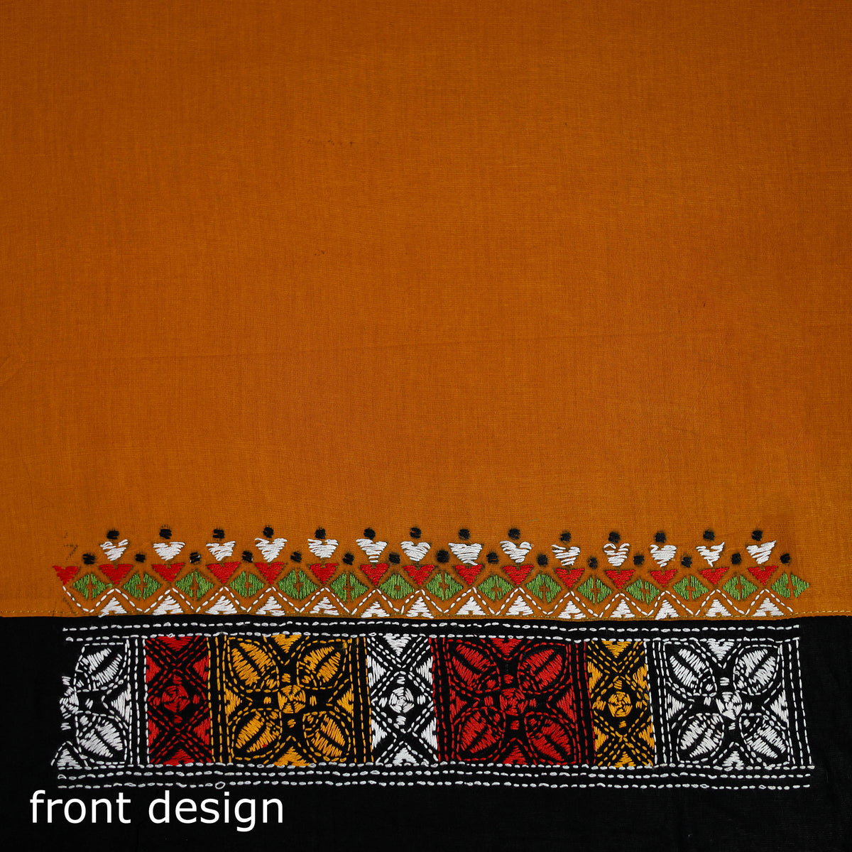 Bengal Kantha Hand Embroidered Cotton Blouse Piece 28