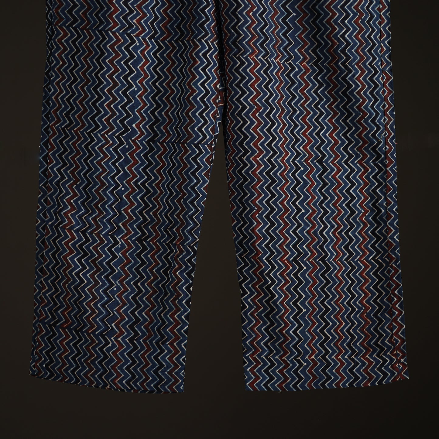 Elastic Waist Block Print Cotton Ajrakh Palazzo for Women 43