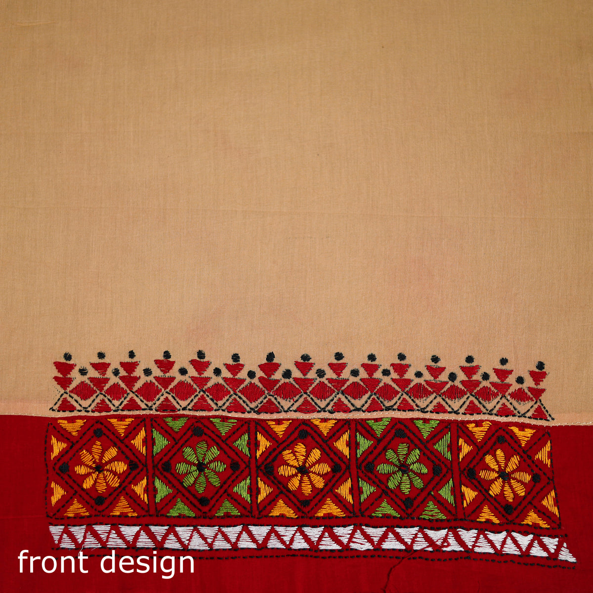 Bengal Kantha Hand Embroidered Cotton Blouse Piece 27